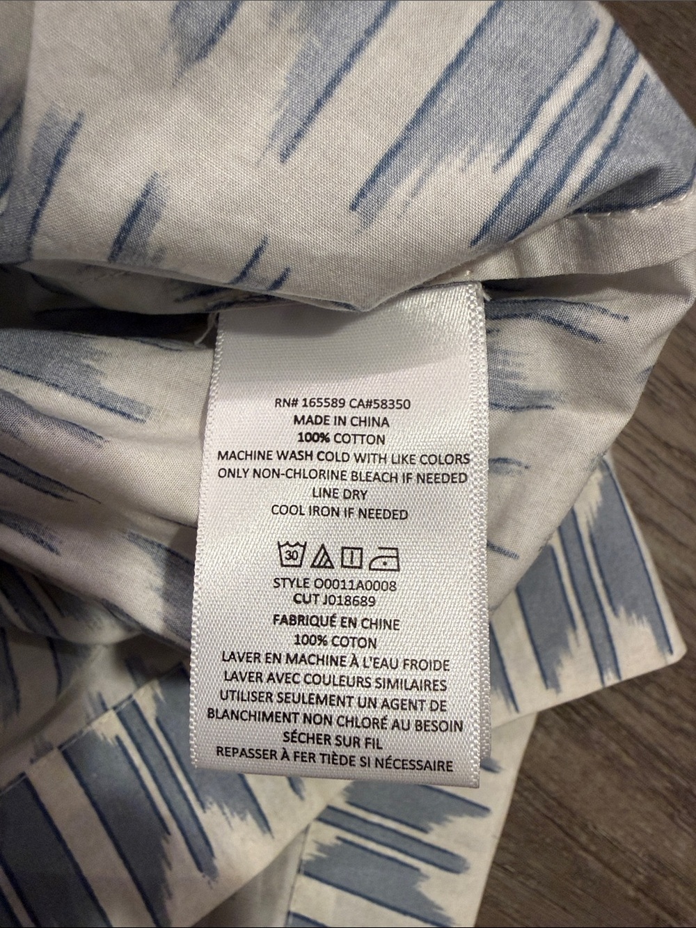 Joie Blue and Cream Ikat-Print Button Front Tie Shorts Romper - Picture 4 of 4